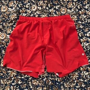 RED Men’s Lululemon Runners Shorts SMALL
